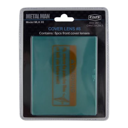 Metal Man Work Gear Metal Man Front Cover Protective Lens For Auto Darkening Welding Helmets, 4"L x 3-5/8"W - 5 Pk MLK85